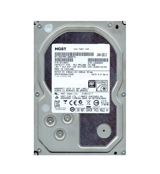 0F19847 - HGST MegaScale 4000 4TB SATA 6Gb/s 5700RPM 64MB Cache 3.5-inch Hard Drive