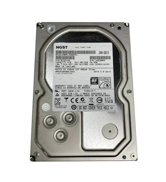 0F22149 - HGST MegaScale DC 4000.B Series 4TB 5700RPM SATA 6Gb/s 64MB Cache (Bulk Data Encryption) 3.5-inch Hard Drive