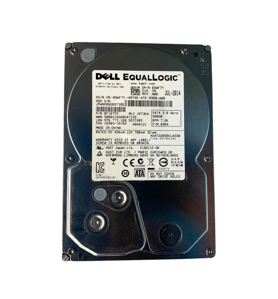 0F18753 - HGST Ultrastar A7K2000 500GB 7200RPM SATA 3Gb/s 32MB Cache (512e) 3.5-inch Hard Drive