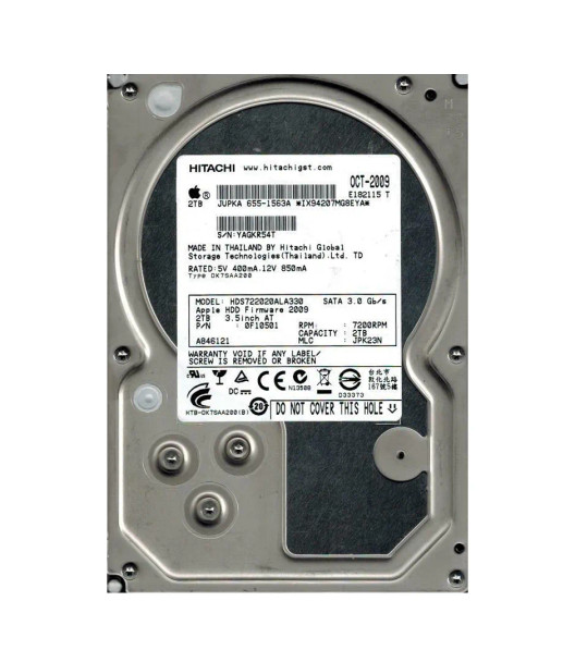 0F10501 - Hitachi 2TB 7200RPM SATA 3Gb/s 32MB Cache 3.5-inch Hard Drive