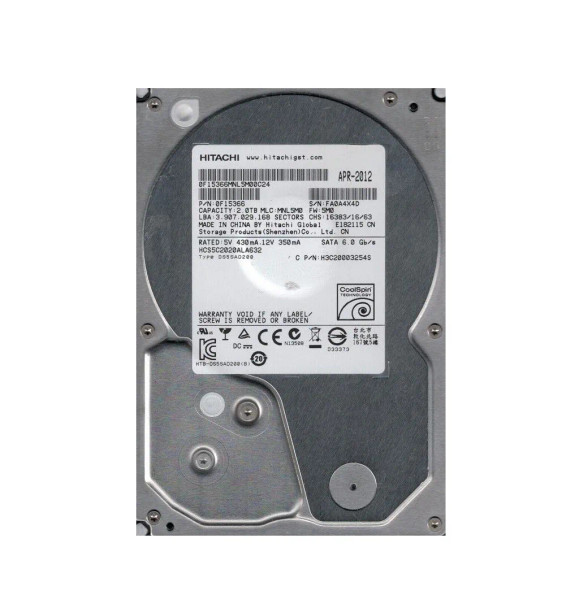 0F15366 - Hitachi CinemaStar 5K2000 2TB 5400RPM 32MB Cache SATA 6Gb/s 3.5-inch Hard Drive