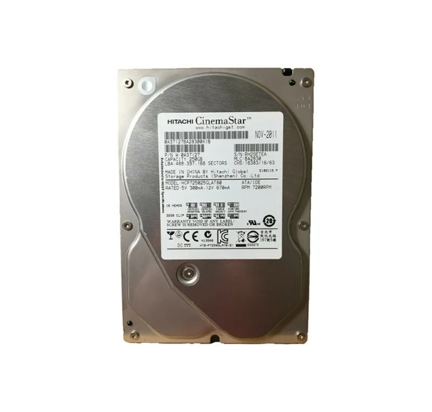 HCP725025GLAT80 - Hitachi CinemaStar P7K500 Series 250GB 7200RPM IDE Ultra ATA/133 (ATA-7) 8MB Cache 3.5-inch Hard Drive
