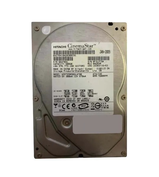 0A37041 - Hitachi CinemaStar P7K500 Series 500GB Ultra ATA/133 IDE (ATA-7) 7200RPM 8MB Cache 3.5-inch Hard Drive