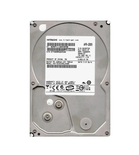 HDT721010SLA360 - Hitachi Deskstar 7K1000.B 1TB 7200RPM 16MB Cache SATA 3Gb/s 3.5-inch Hard Drive