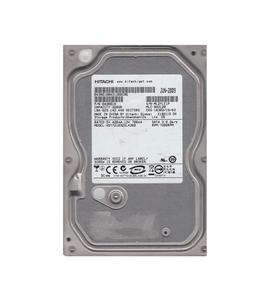 0A38018 - Hitachi Deskstar 7K1000.B Series 320GB 7200RPM SATA 3Gb/s 16MB Cache 3.5-inch Hard Drive
