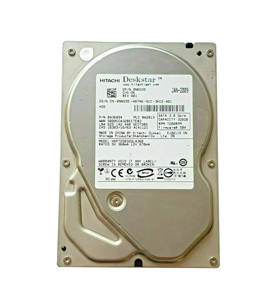 HDP725032GLA360 - Hitachi Deskstar P7K500 Series 320GB 7200RPM SATA 3Gb/s 16MB Cache 3.5-inch Hard Drive