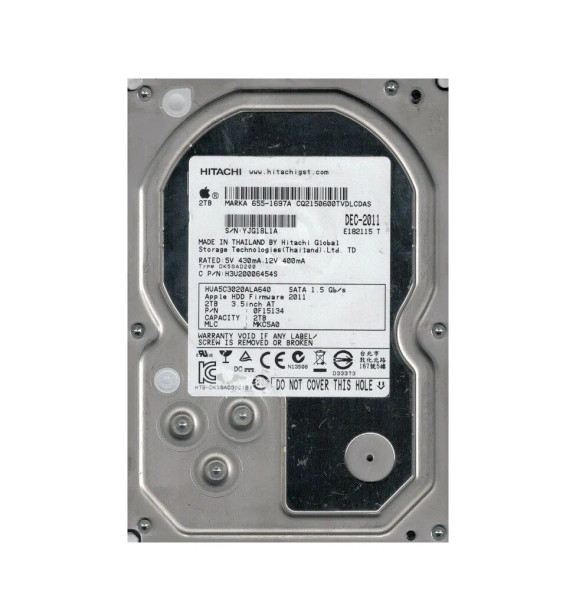 HUA5C3020ALA640 - Hitachi Ultrastar 5K3000 Series 2TB 5400RPM SATA 6Gb/s 64MB Cache 3.5-inch Hard Drive