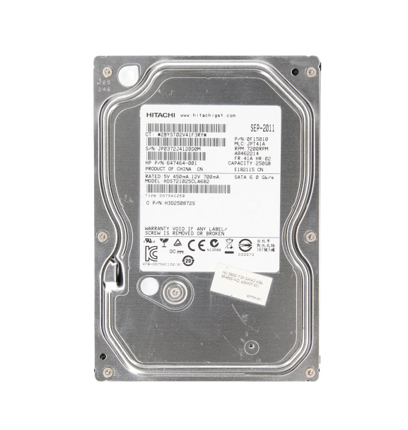 639708-001 - HP 250GB 7200RPM SATA 3.5-inch Hard Drive