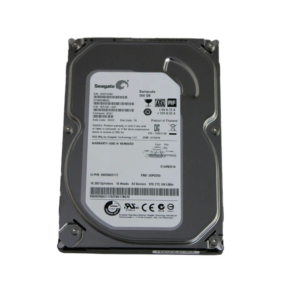 00PC550 - Lenovo 500GB 7200RPM SATA 6Gb/s 32MB Cache 3.5-inch Hard Drive