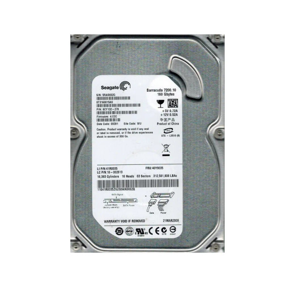 41R0154 - Lenovo 750GB 7200RPM SATA 3Gb/s 3.5-inch Hard Drive
