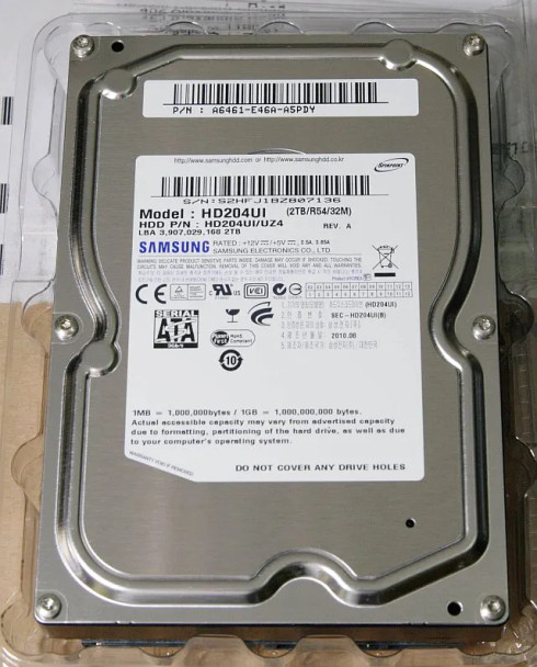 HD204UI - Samsung SpinPoint ECOGREEN F4EG 2TB 5400RPM 32MB Cache SATA 3.0Gb/s 3.5-inch Hard Drive for Desktop
