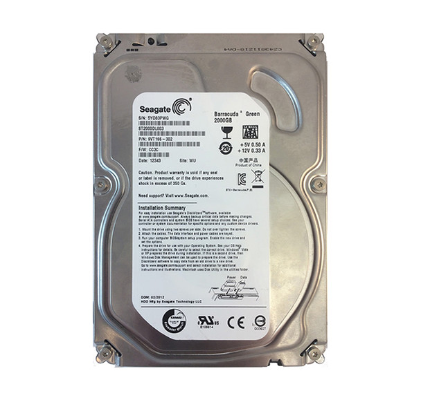 9VT166-302 - Seagate 2TB SATA 6Gb/s 5900RPM 64MB Cache 3.5-inch Hard Drive