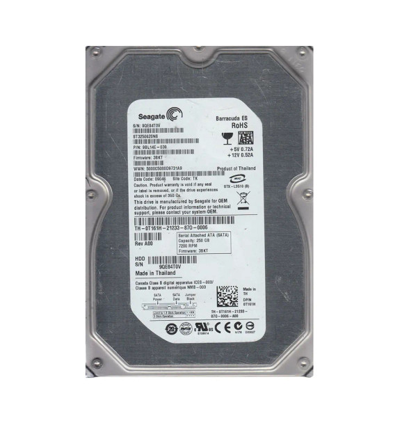 9BL14E-039 - Seagate Barracuda 250GB 7200RPM SATA 3Gb/s 16MB Cache 3.5-inch Hard Drive