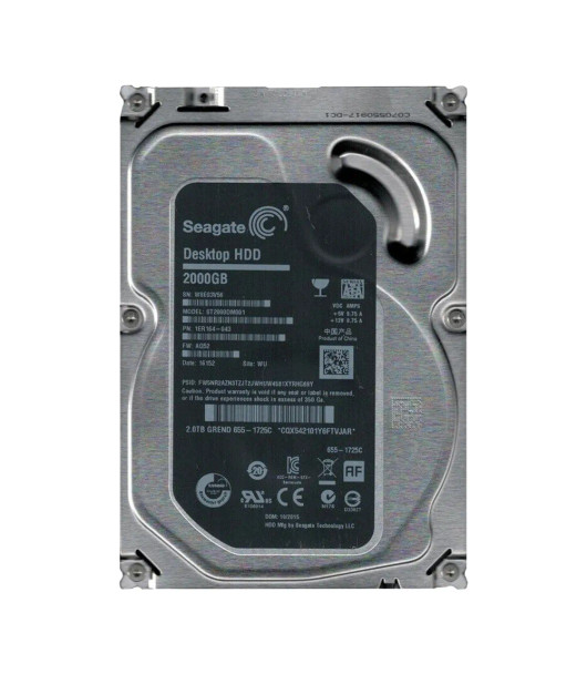 1ER164-043 - Seagate Barracuda 2TB 7200RPM SATA 6Gb/s 64MB Cache 3.5-inch Hard Drive
