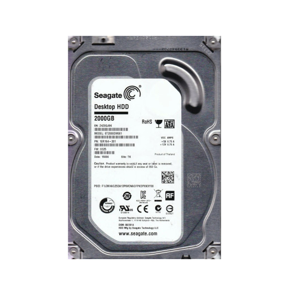1ER164-301 - Seagate Barracuda 2TB 7200RPM SATA 6Gb/s 64MB Cache 3.5-inch Hard Drive