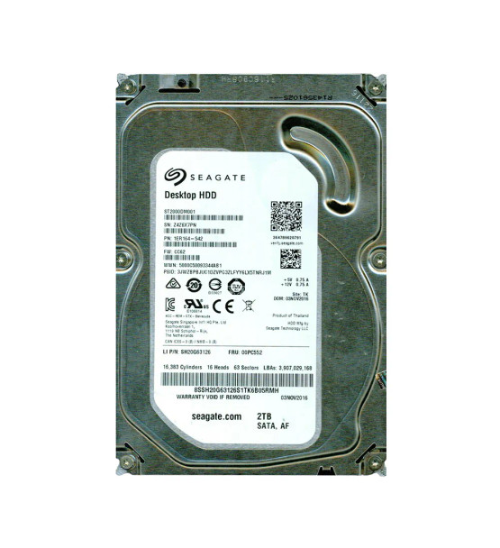 1ER164-542 - Seagate Barracuda 2TB 7200RPM SATA 6Gb/s 64MB Cache 3.5-inch Hard Drive