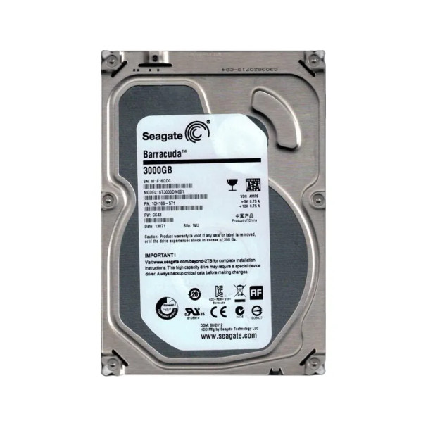 1CH166-571 - Seagate Barracuda 3TB 7200RPM 64MB Cache SATA 6Gb/s 3.5-inch Hard Drive
