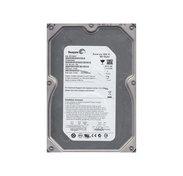 9BJ146-308 - Seagate Barracuda 7200.10 500GB 7200RPM 16MB Cache SATA 3Gb/s 3.5-inch Hard Drive