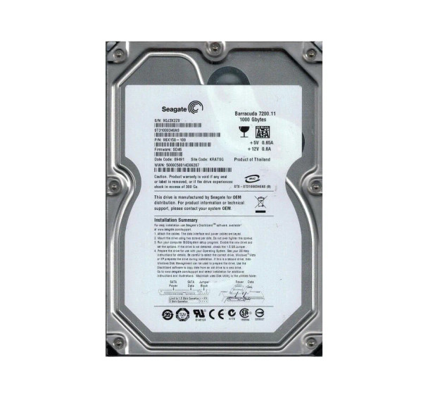 9BX158-189 - Seagate Barracuda 7200.11 1TB 7200RPM 32MB Cache SATA 3Gb/s 3.5-inch Hard Drive