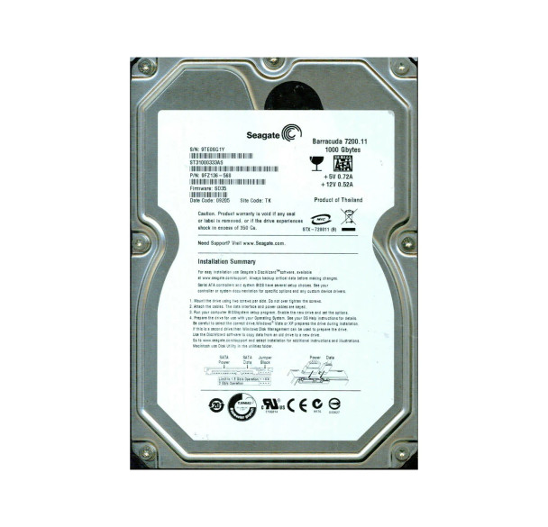 9FZ136-568 - Seagate Barracuda 7200.11 1TB 7200RPM SATA 3Gb/s 32MB Cache 3.5-inch Hard Drive
