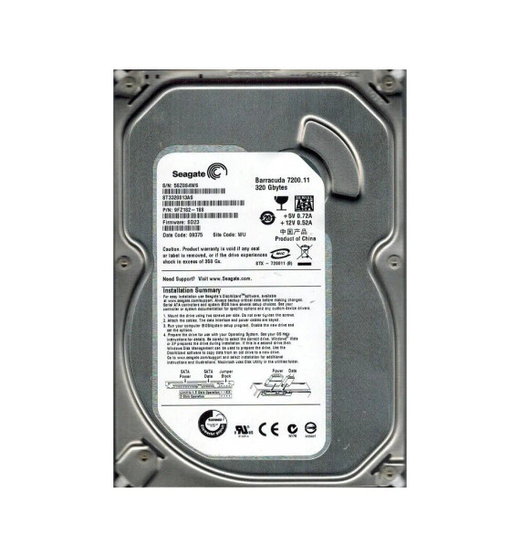 9FZ182-188 - Seagate Barracuda 7200.11 320GB 7200RPM SATA 3Gb/s 8MB Cache 3.5-inch Hard Drive