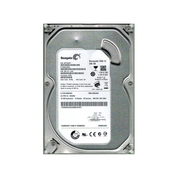 9SL131-542 - Seagate Barracuda 7200.12 250GB 7200RPM SATA 3Gb/s 8MB Cache 3.5-inch Hard Drive