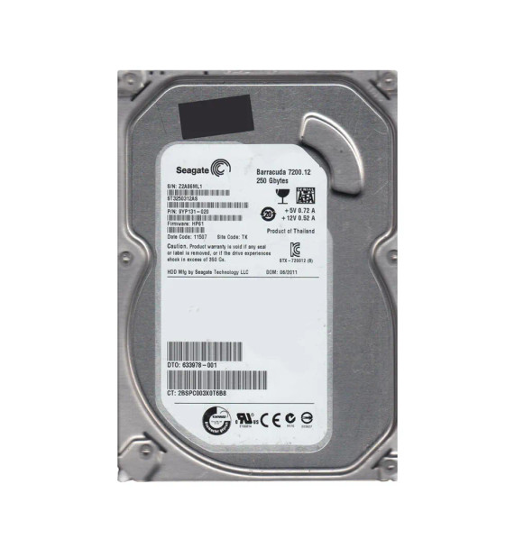 9YP131-020 - Seagate Barracuda 7200.12 250GB 7200RPM SATA 6Gb/s 8MB Cache 3.5-inch Hard Drive