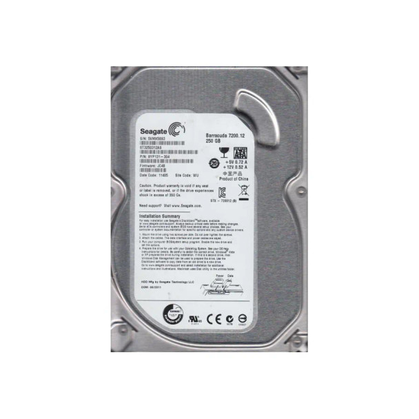 9YP131-304 - Seagate Barracuda 7200.12 250GB 7200RPM SATA 6Gb/s 8MB Cache 3.5-inch Hard Drive