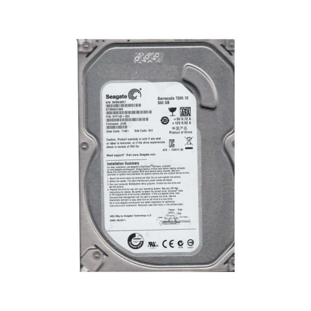 9YP142-304 - Seagate Barracuda 7200.12 500GB 7200RPM 16MB Cache SATA 6Gb/s 3.5-inch Hard Drive