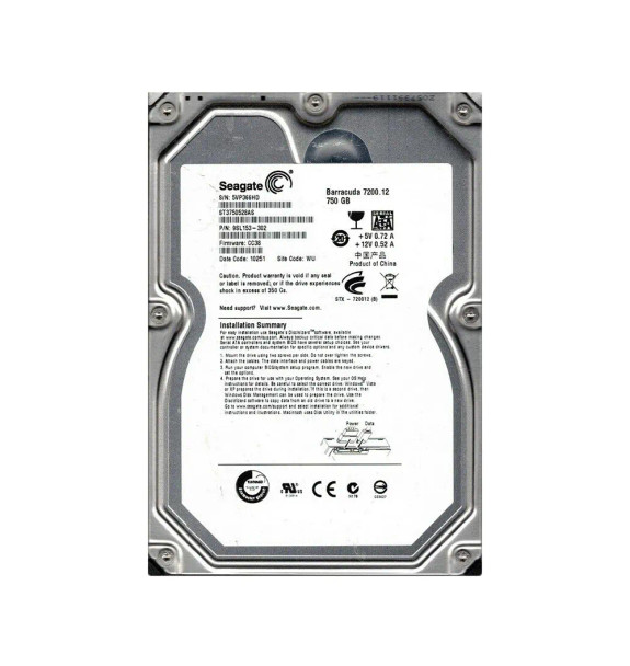 9SL153-302 - Seagate BarraCuda 7200.12 750GB 7200RPM SATA 3Gb/s 32MB Cache 3.5-inch Hard Drive