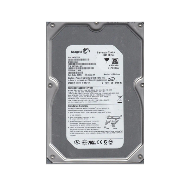 9BD144-303 - Seagate Barracuda 7200.9 300GB 7200RPM 16MB Cache SATA 3Gb/s 3.5-inch Hard Drive