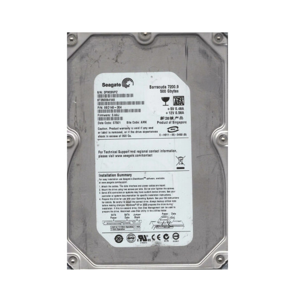 9BD148-302 - Seagate Barracuda 7200.9 500GB 7200RPM 16MB Cache SATA 3Gb/s 3.5-inch Hard Drive