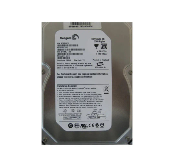 9FF14E-309 - Seagate Barracuda ES 250GB 7200RPM 16MB Cache SATA 3Gb/s 3.5-inch Hard Drive