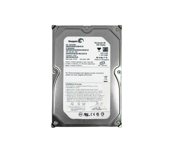 9BL136-302 - Seagate Barracuda ES 500GB 7200RPM 8MB Cache SATA 3Gb/s 3.5-inch Hard Drive