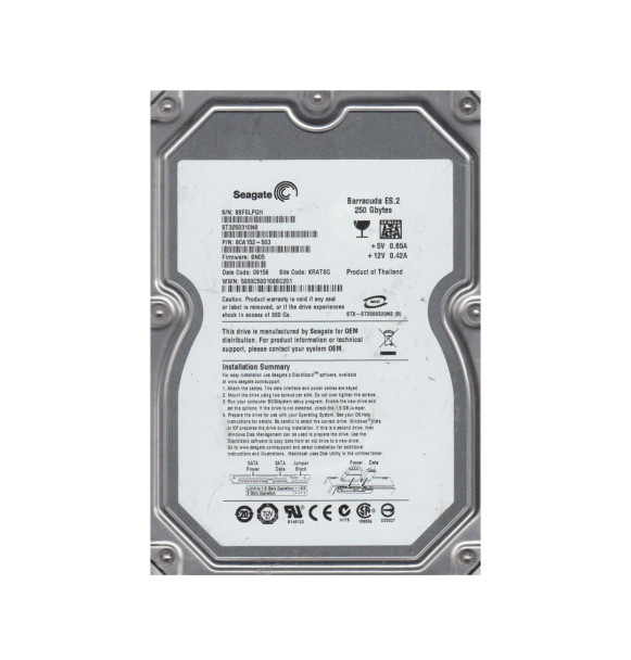 9CA152-503 - Seagate Barracuda ES.2 250GB 7200RPM SATA 3Gb/s 32MB Cache 3.5-inch Hard Drive