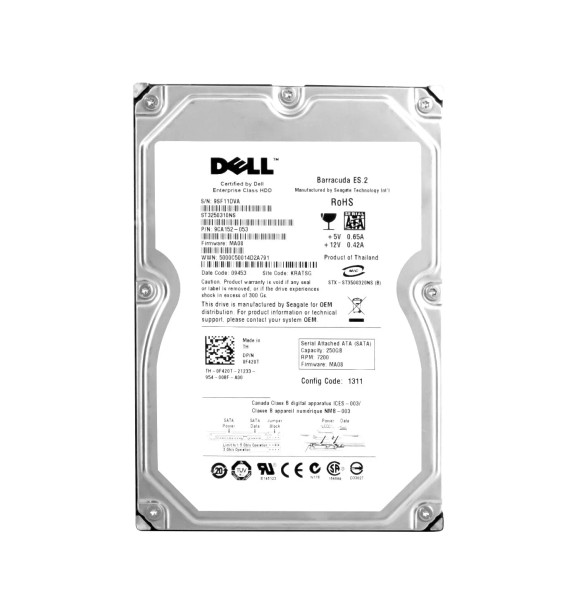 9CA152-053 - Seagate Barracuda ES.2 250GB 7200RPM SATA 3Gb/s 32MB Cache 3.5-inch Internal Hard Drive