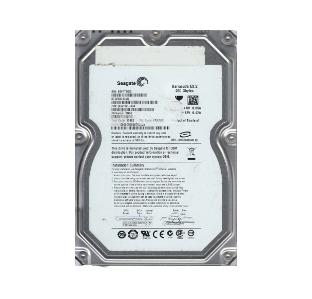 9CA152-304 - Seagate Barracuda ES.2 250GB 7200RPM SATA 3Gb/s 32MB Cache 3.5-inch Internal Hard Drive