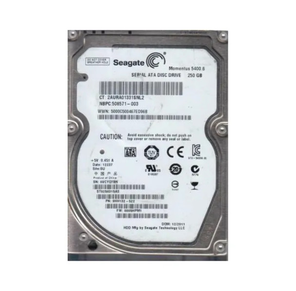 9HH132-522 - Seagate Momentus 5400.6 250GB 5400RPM SATA 3Gb/s 8MB Cache 2.5-inch Hard Drive