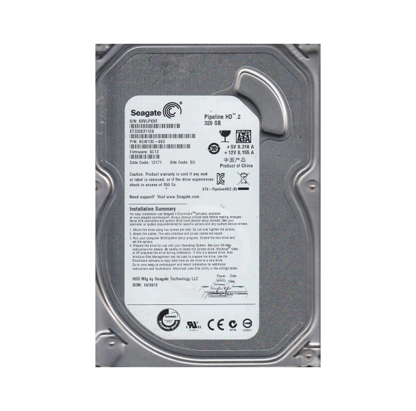 9GW13C-603 - Seagate Pipeline HD.2 320GB 5900RPM 8MB Cache SATA 3Gb/s 3.5-inch Hard Drive