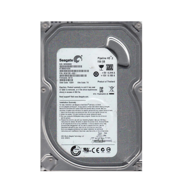 9GW132-603 - Seagate Pipeline HD.2 500GB SATA 3Gb/s 5900RPM 8MB Cache 3.5-inch Hard Drive