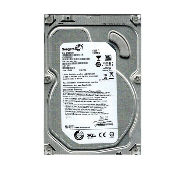 ST2000VX002 - Seagate SV35 Series 2TB 5900RPM 64MB Cache SATA 6Gb/s 3.5-inch Hard Drive