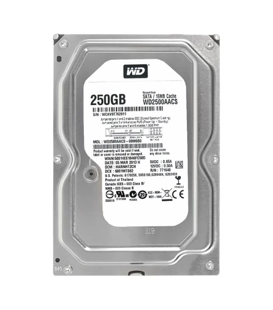 WD2500AACS - Western Digital 250GB 7200RPM SATA 3Gb/s 16MB Cache 3.5-inch Hard Drive