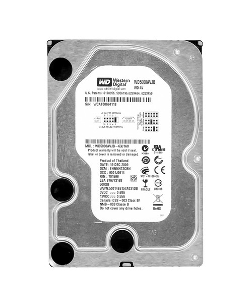 WD5000AVJB - Western Digital 500GB PATA 7200RPM 8MB Cache 3.5-inch Hard Drive