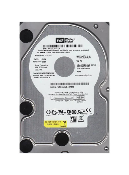 WD3200AVJS - Western Digital AV 320GB 7200RPM SATA 3Gb/s 8MB Cache 3.5-inch Hard Drive