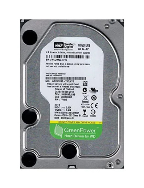 WD20EURS - Western Digital AV GP 2TB 5400RPM SATA 3Gb/s 64MB Cache 3.5-inch Hard Drive