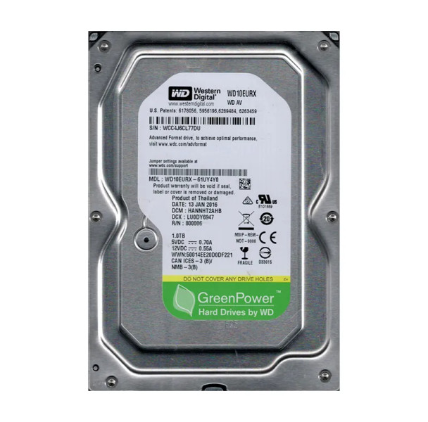 WD10EURX-61UY4Y0 - Western Digital AV-GP 1TB 5400RPM SATA 6Gb/s 64MB Cache 3.5-inch Hard Drive