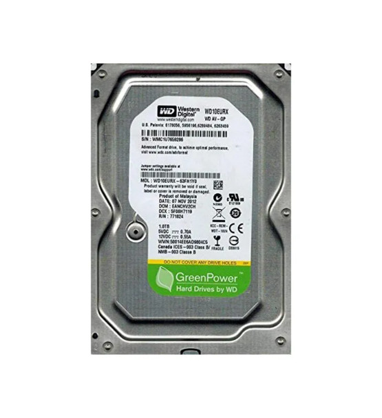 WD10EURX-63FH1Y0 - Western Digital AV-GP 1TB 5400RPM SATA 6Gb/s 64MB Cache 3.5-inch Hard Drive