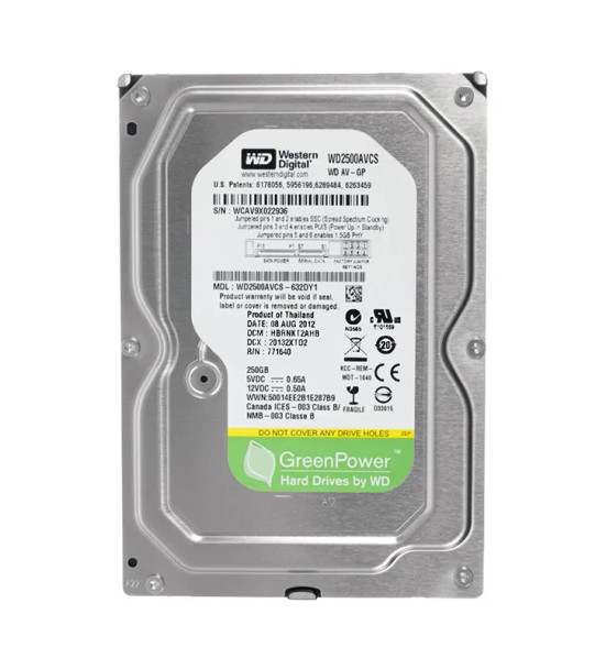 WD2500AVCS-632DY1 - Western Digital AV-GP 250GB 7200RPM SATA 3Gb/s 16MB Cache (RoHS) 3.5-inch Hard Drive
