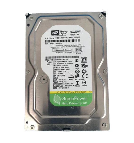 WD3200AVVS-98L2B0 - Western Digital AV-GP 320GB 5400RPM SATA 3Gb/s 8MB Cache (CE) 3.5-inch Hard Drive