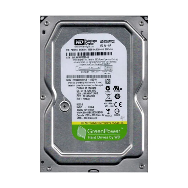 WD5000AVCS-142DY1 - Western Digital AV-GP 500GB 5400RPM SATA 3Gb/s 16MB Cache 3.5-inch Hard Drive